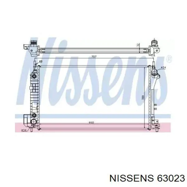 63023 Nissens radiador refrigeración del motor