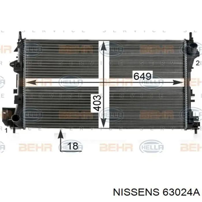 63024A Nissens radiador refrigeración del motor