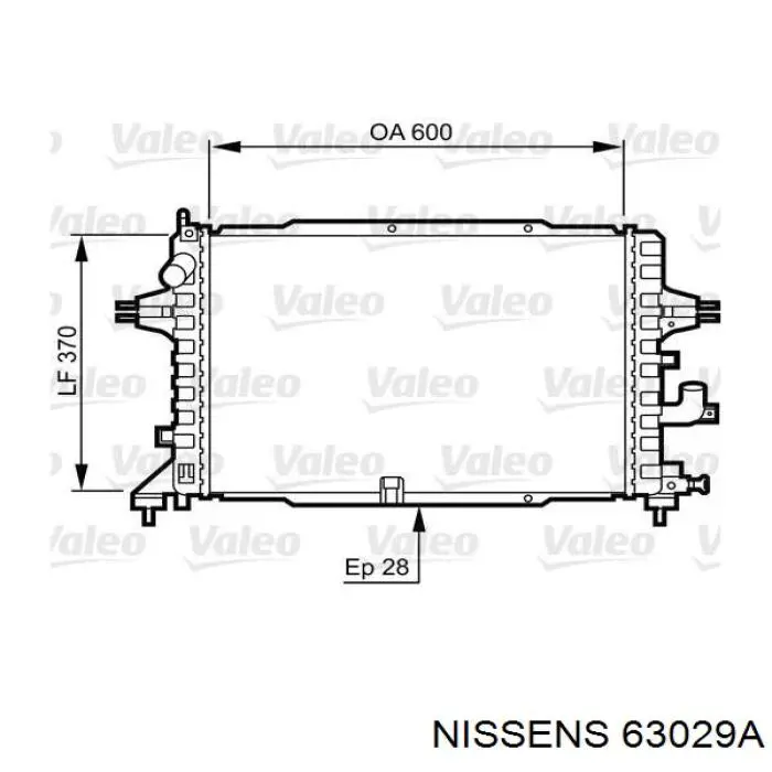 63029A Nissens radiador refrigeración del motor