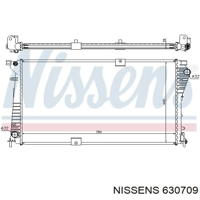 630709 Nissens radiador refrigeración del motor