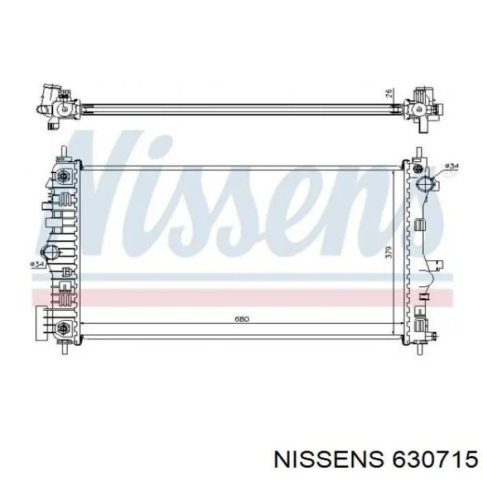 630715 Nissens radiador refrigeración del motor