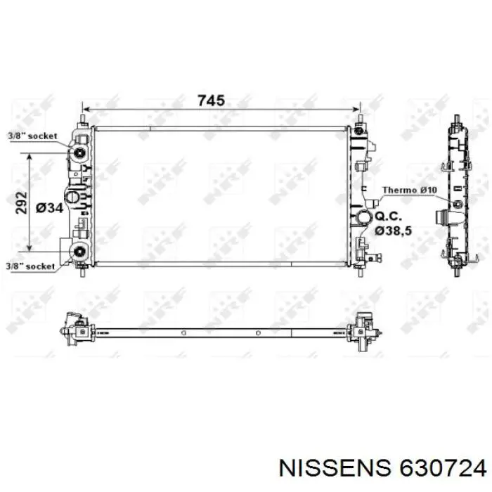 630724 Nissens radiador refrigeración del motor