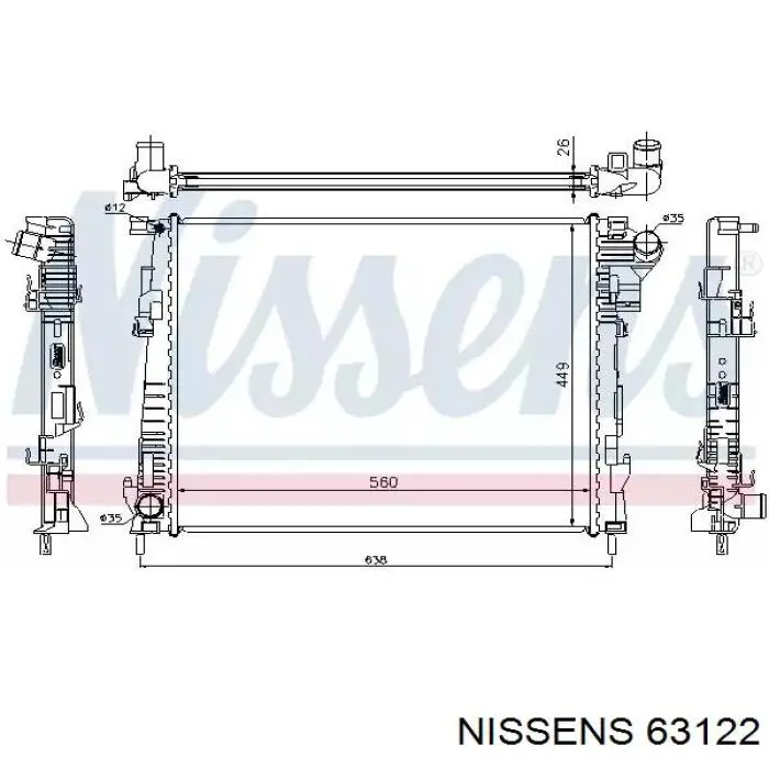 63122 Nissens radiador refrigeración del motor