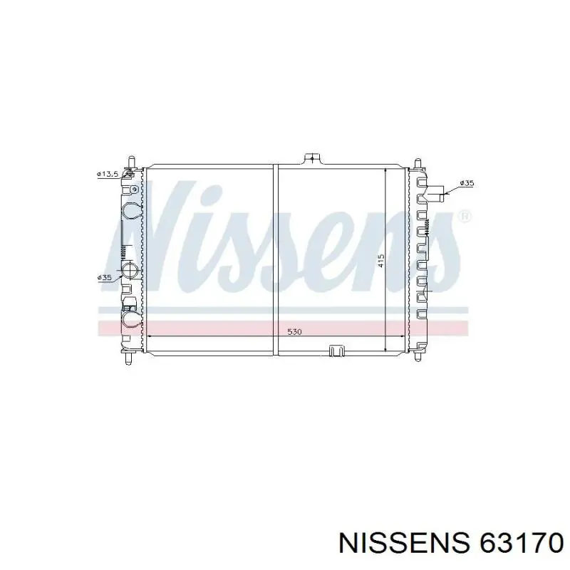 63170 Nissens radiador refrigeración del motor