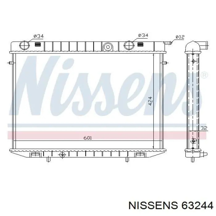 63244 Nissens radiador refrigeración del motor