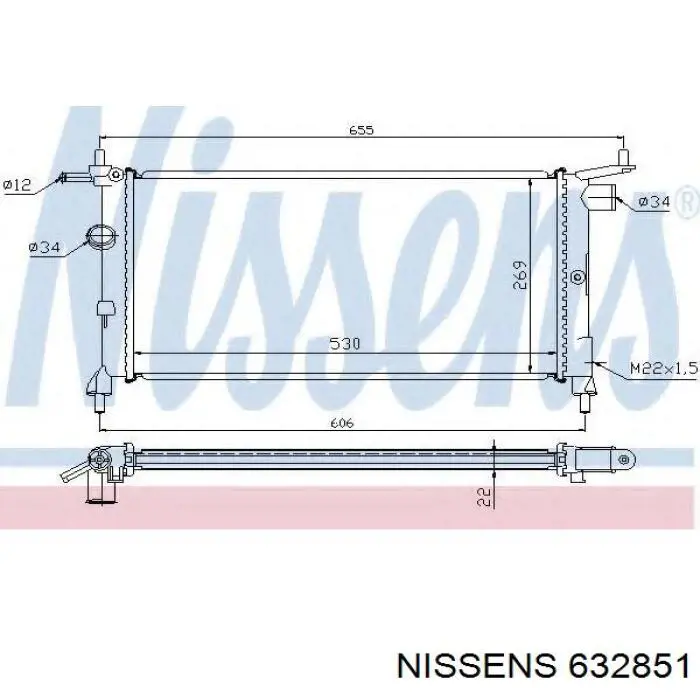 632851 Nissens radiador refrigeración del motor