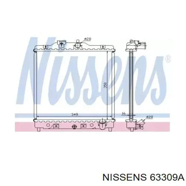 63309A Nissens radiador refrigeración del motor