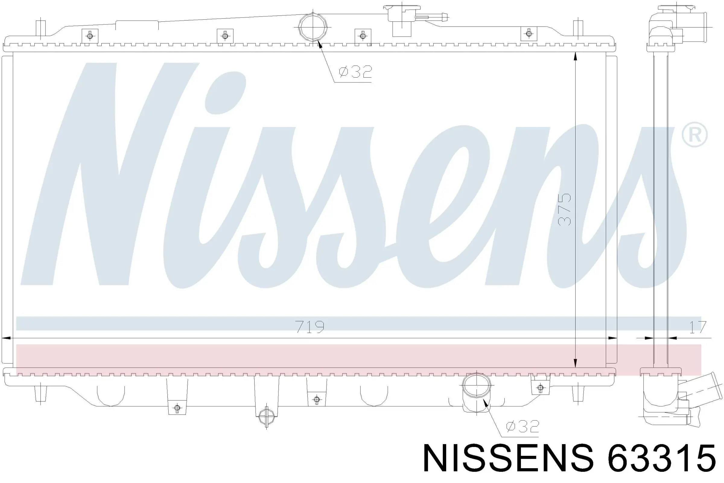 63315 Nissens radiador refrigeración del motor