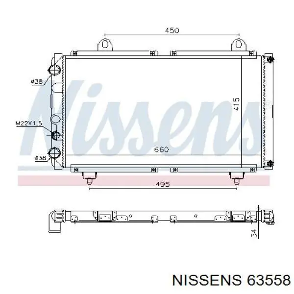 63558 Nissens radiador refrigeración del motor