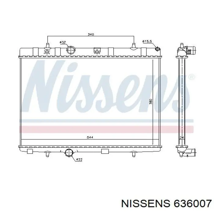 636007 Nissens radiador refrigeración del motor