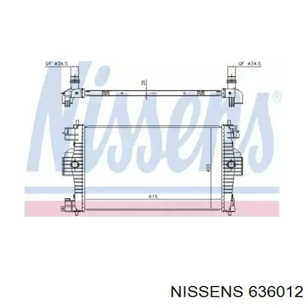 636012 Nissens radiador refrigeración del motor