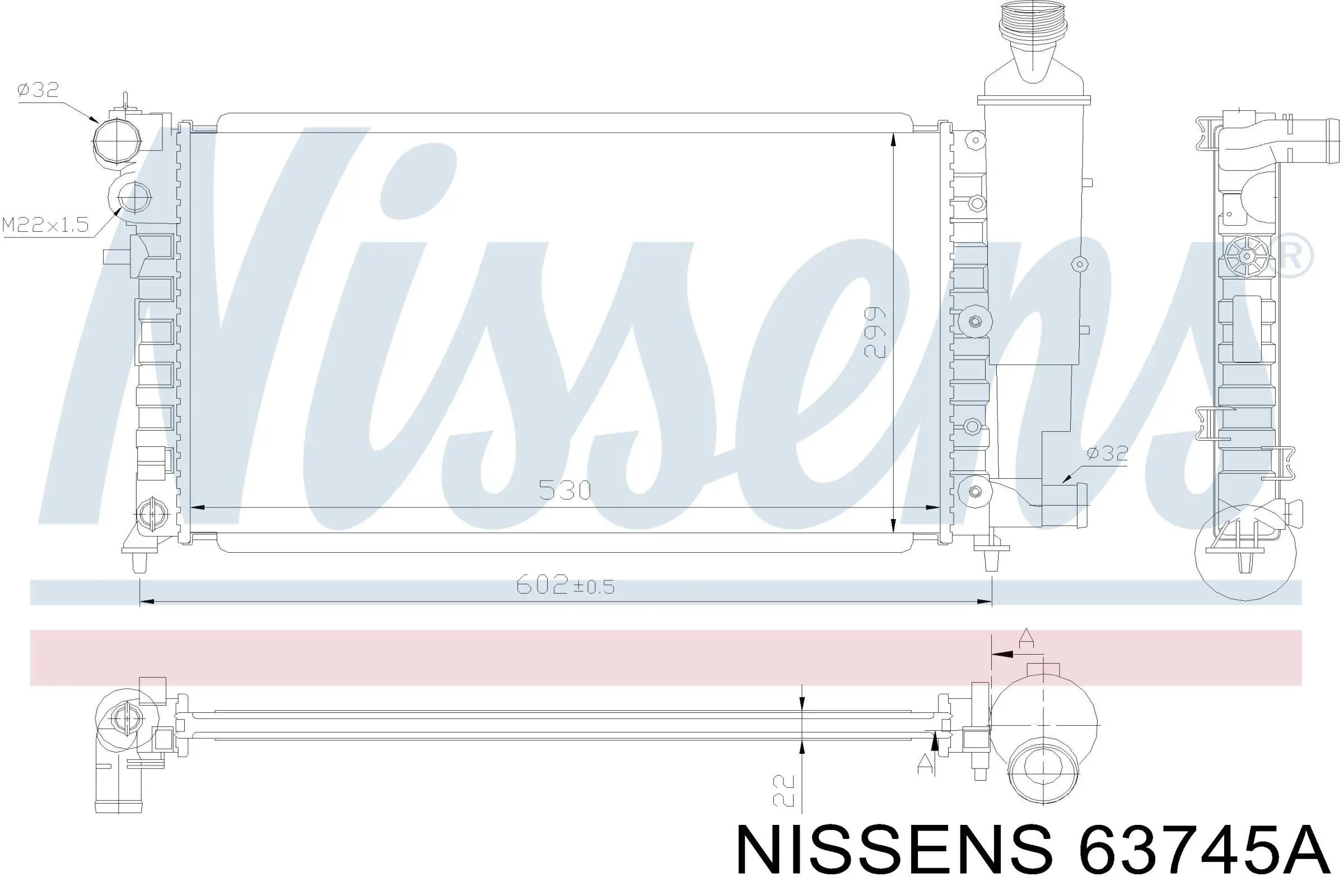 63745A Nissens radiador refrigeración del motor