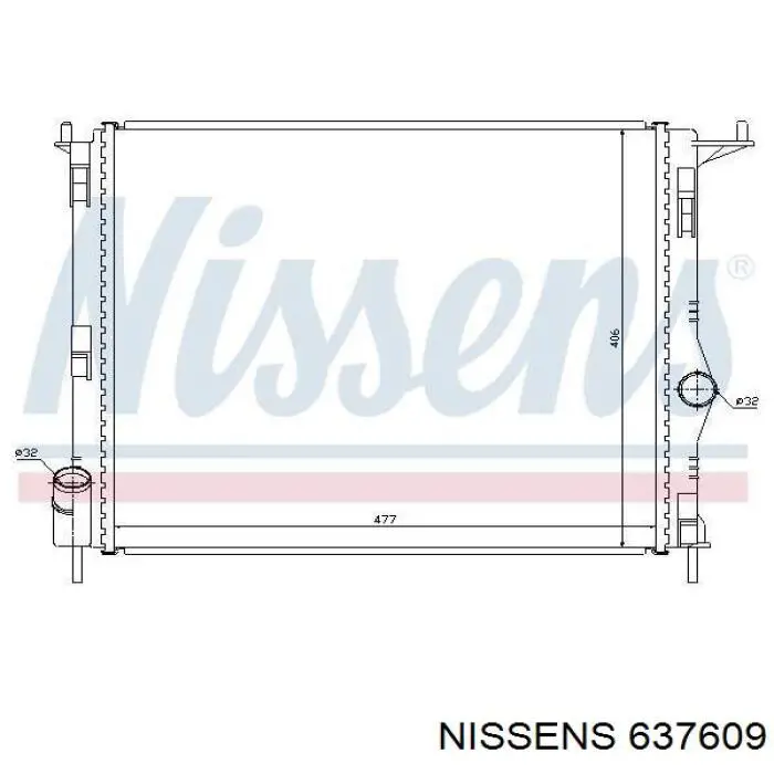 637609 Nissens radiador refrigeración del motor