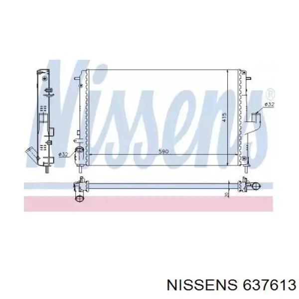 637613 Nissens radiador refrigeración del motor