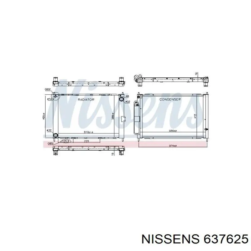 637625 Nissens radiador refrigeración del motor