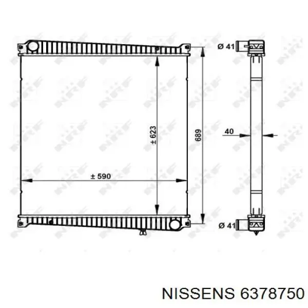 6378750 Nissens radiador refrigeración del motor