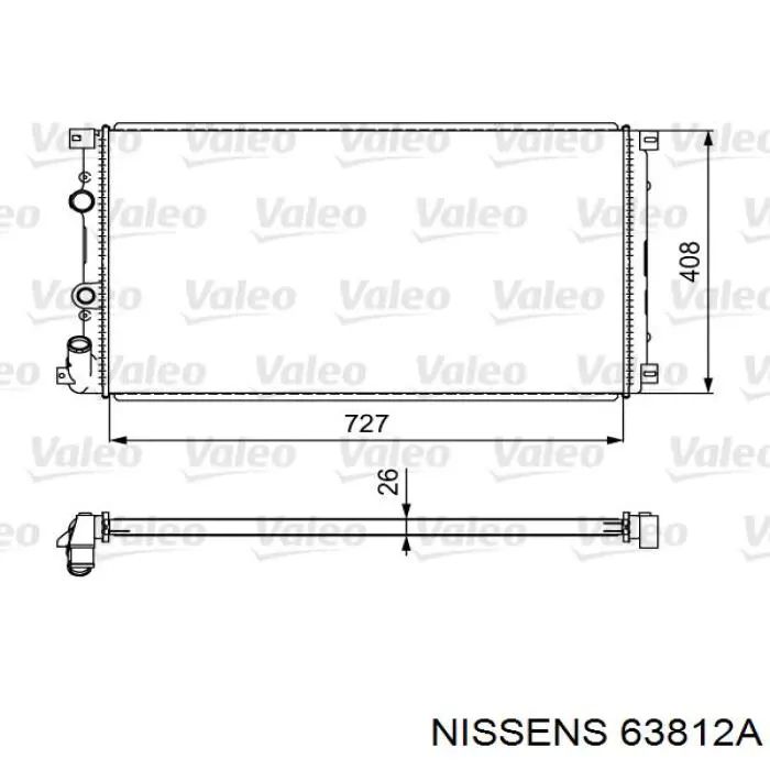 63812A Nissens radiador refrigeración del motor