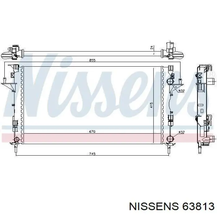 63813 Nissens radiador refrigeración del motor