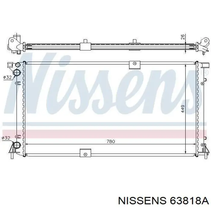 63818A Nissens radiador refrigeración del motor