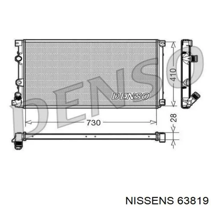 63819 Nissens radiador refrigeración del motor