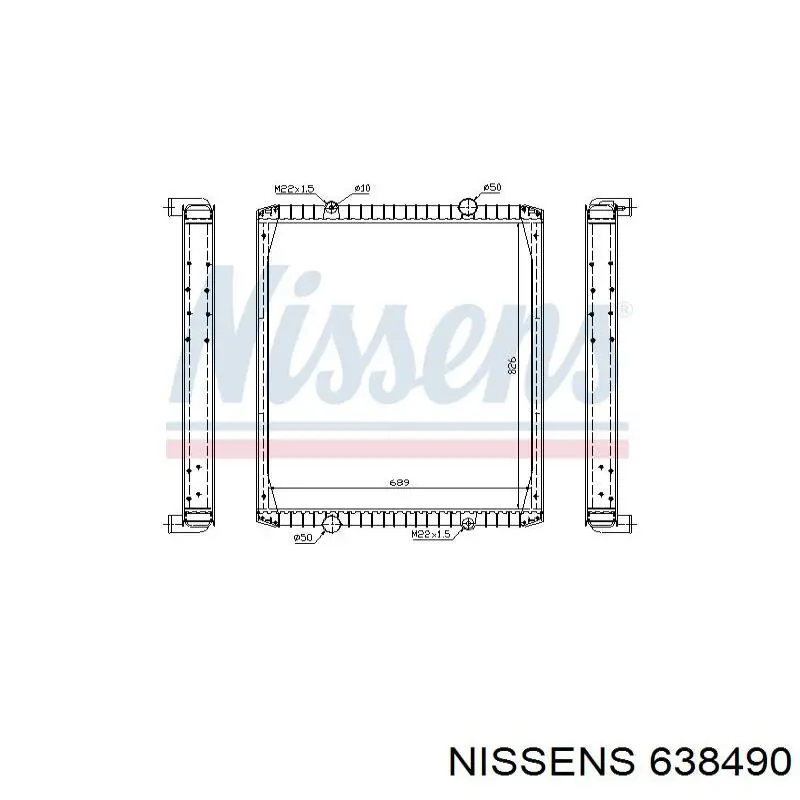 638490 Nissens radiador refrigeración del motor