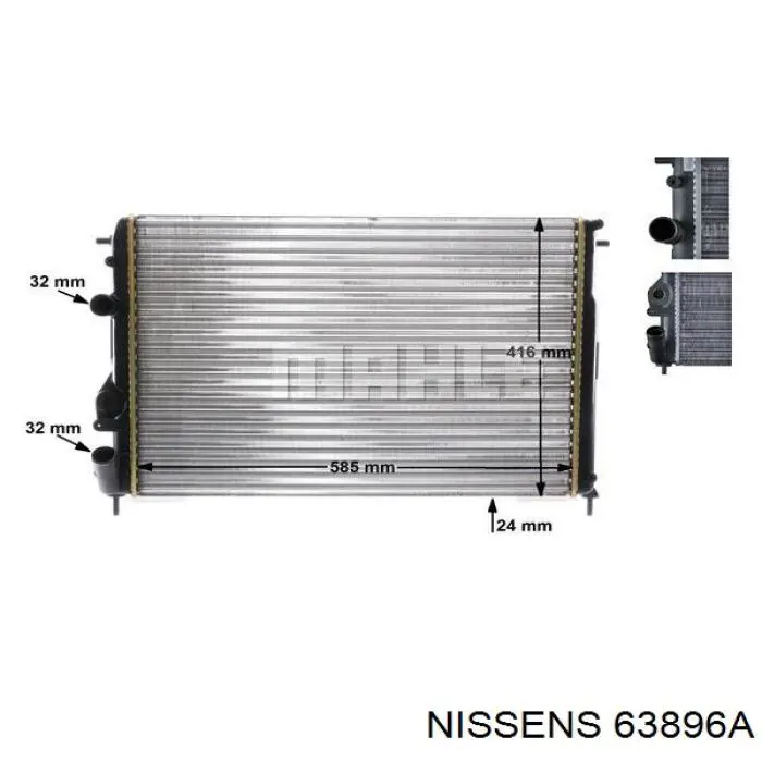 63896A Nissens radiador refrigeración del motor