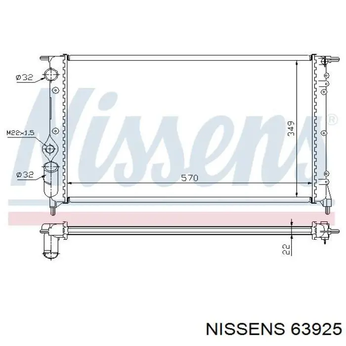 63925 Nissens radiador refrigeración del motor