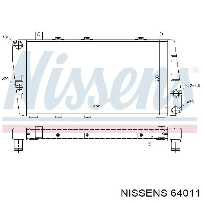 64011 Nissens radiador refrigeración del motor