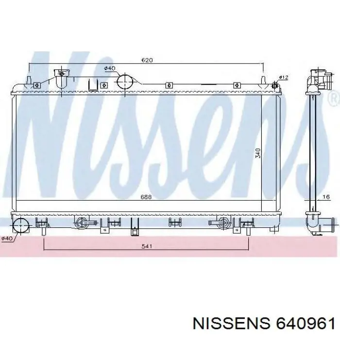 640961 Nissens radiador refrigeración del motor