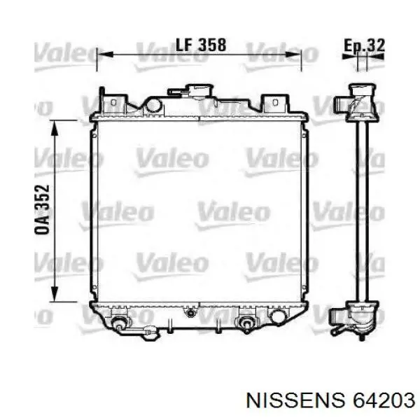 64203 Nissens radiador refrigeración del motor