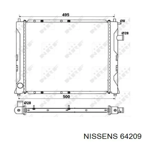 64209 Nissens radiador refrigeración del motor