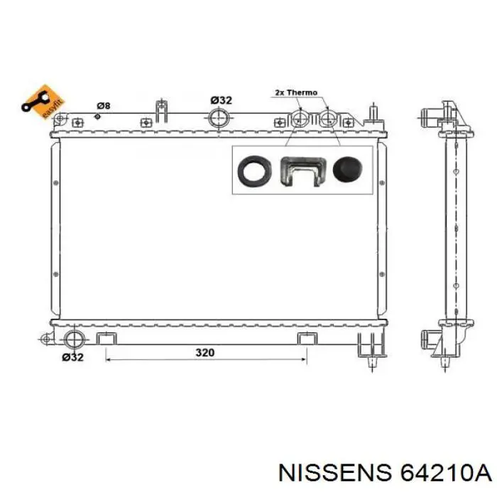 64210A Nissens radiador refrigeración del motor