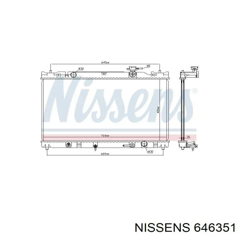 646351 Nissens radiador refrigeración del motor