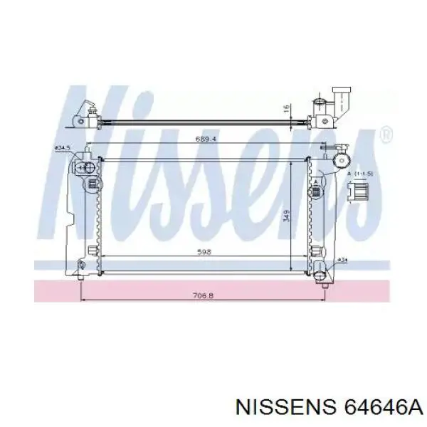 64646A Nissens radiador refrigeración del motor