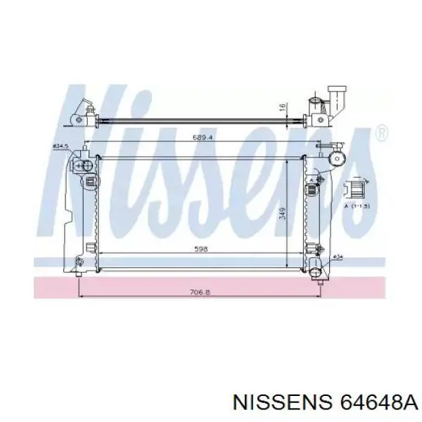 64648A Nissens radiador refrigeración del motor