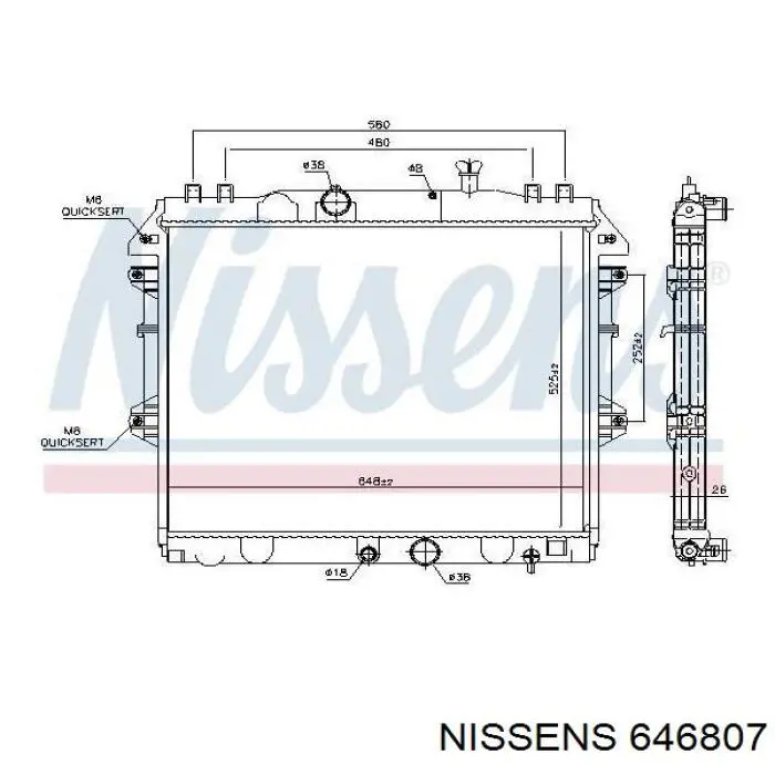 646807 Nissens radiador refrigeración del motor