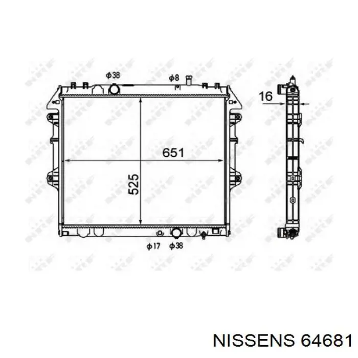 64681 Nissens radiador refrigeración del motor