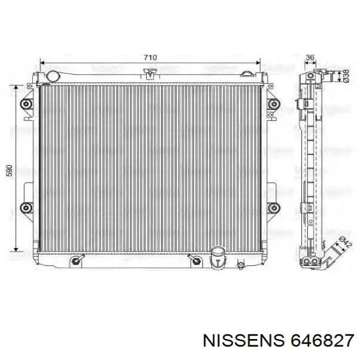 646827 Nissens radiador refrigeración del motor