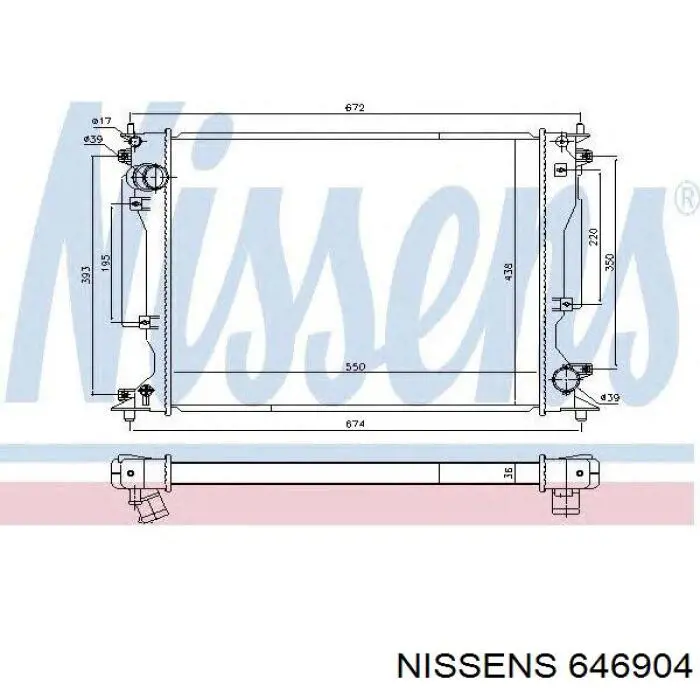 646904 Nissens radiador refrigeración del motor