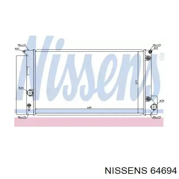 64694 Nissens radiador refrigeración del motor