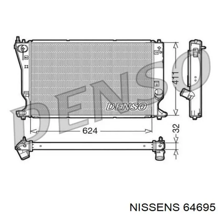 64695 Nissens radiador refrigeración del motor