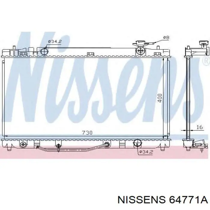 64771A Nissens radiador refrigeración del motor