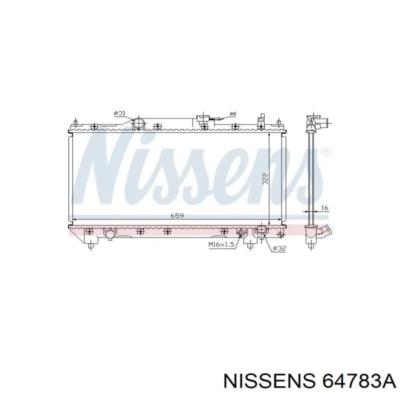 64783A Nissens radiador refrigeración del motor