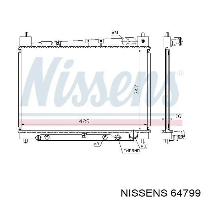 64799 Nissens radiador refrigeración del motor