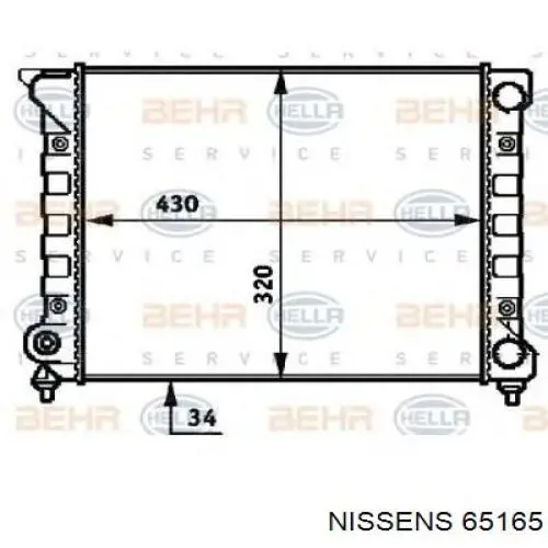 65165 Nissens radiador refrigeración del motor