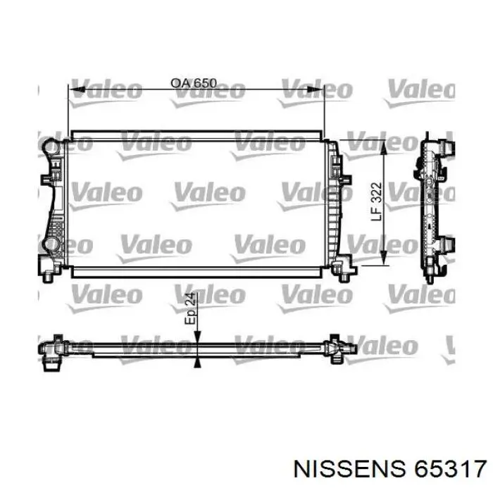 65317 Nissens radiador refrigeración del motor