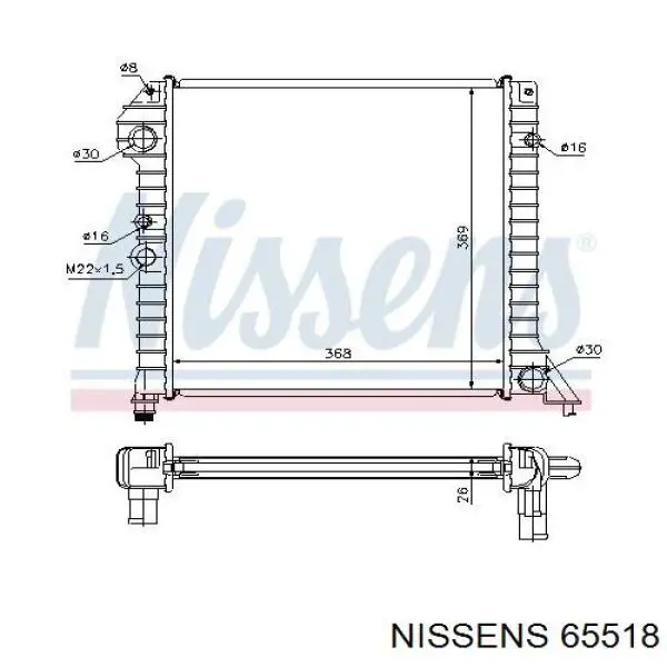 65518 Nissens radiador refrigeración del motor