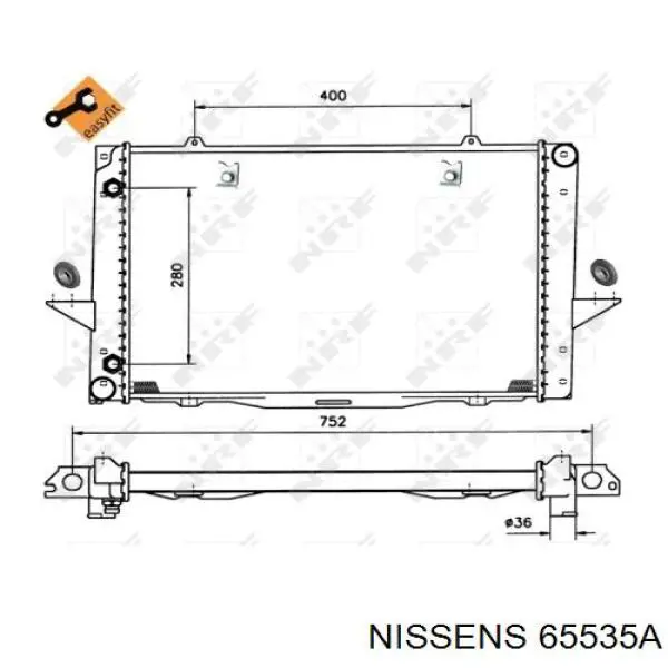 65535A Nissens radiador refrigeración del motor