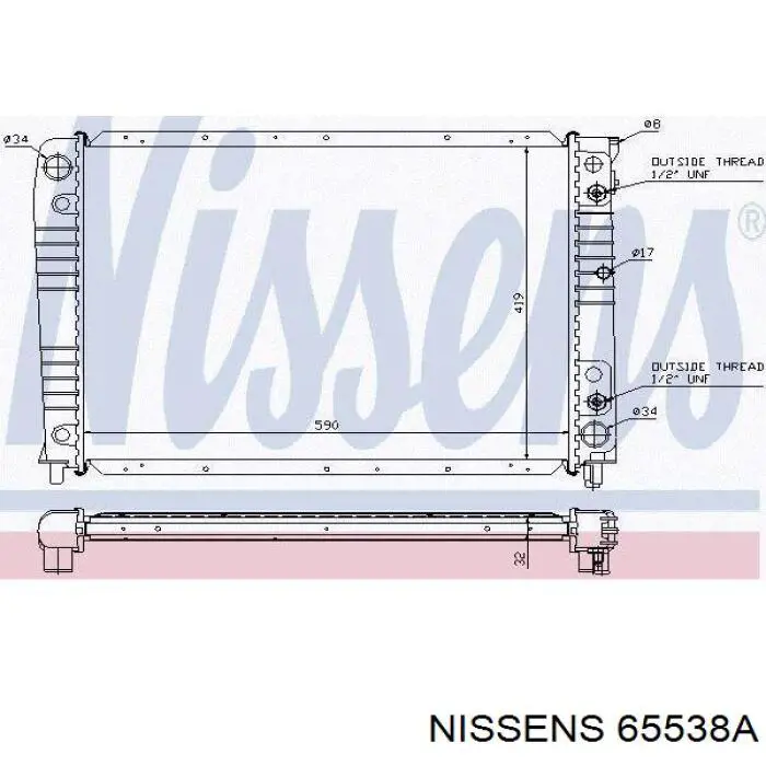 65538A Nissens radiador refrigeración del motor