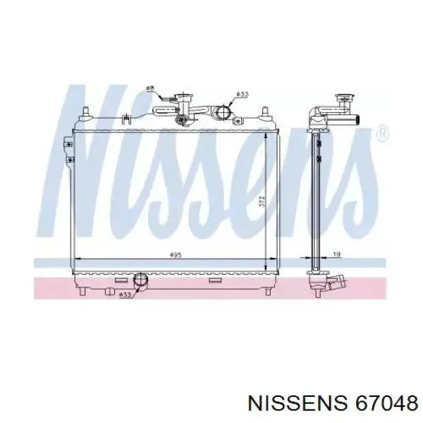 67048 Nissens radiador refrigeración del motor